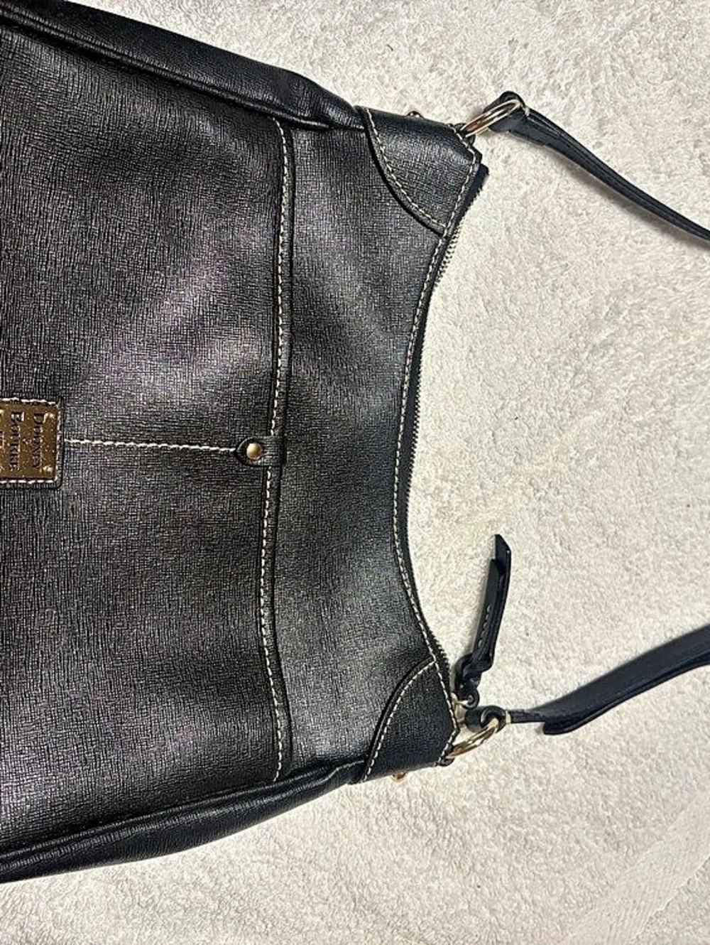Dooney & Bourke Saffiano Leather Zip Hobo Black Crossbody Bag